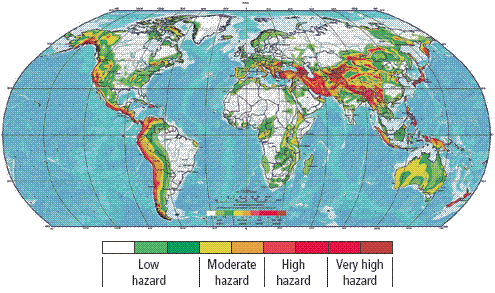 earthquakes today hazard zones