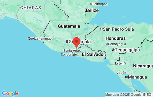  Zapotitlán, Guatemala earthquake location