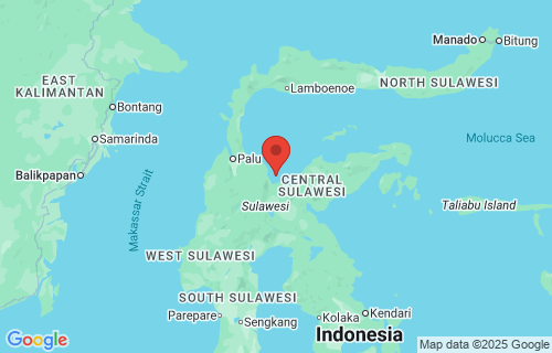  Poso, Indonesia earthquake location