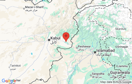  Jalālābād, Afghanistan earthquake location