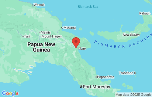  Lae, Papua New Guinea earthquake location