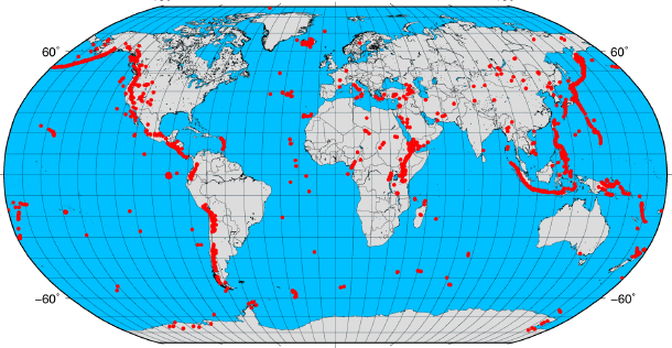 volcano locations map